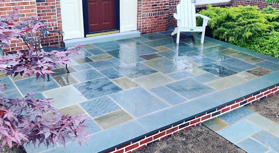 pa bluestone masonry steps and front entryway landing tri-state area.